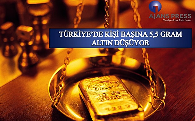 Türkiye’de Kişi Başına 5,5 Gram Altın Düşüyor