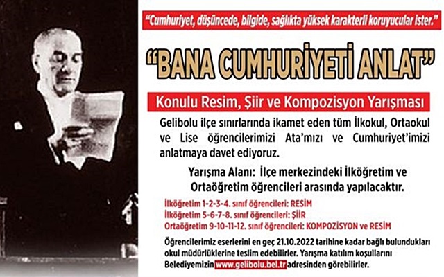 29 Ekim’e Özel “Bana Cumhuriyeti Anlat” Yarışması