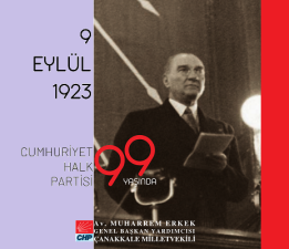 Muharrem Erkek’in 9 Eylül Açıklaması