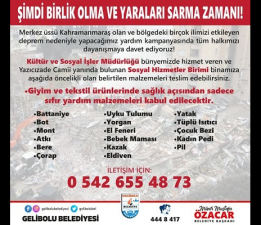 Gelibolu Belediyesi Deprem Yardım Kampanyası