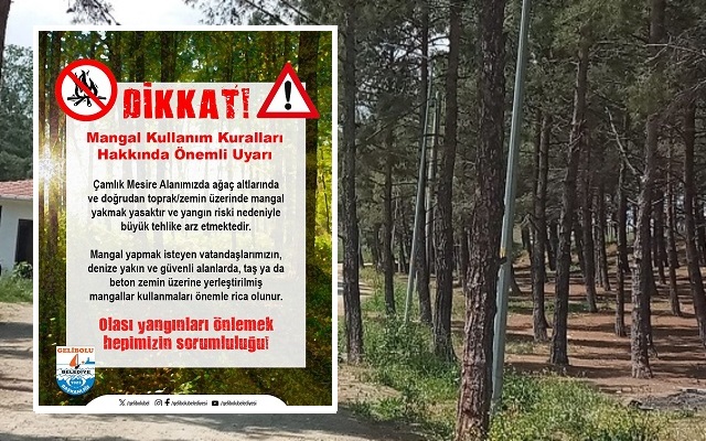 Gelibolu Belediyesi’nden Mangal Uyarısı Geldi