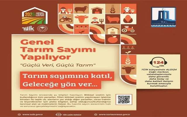Çanakkale’de 2025 Genel Tarım Sayımı Yapılıyor