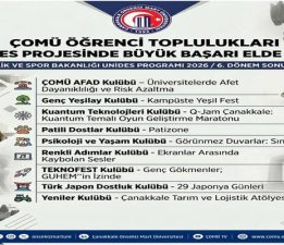 ÇOMÜ Öğrenci Toplulukları UNİDES Projesinde Başarı Elde Etti