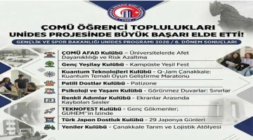 ÇOMÜ Öğrenci Toplulukları UNİDES Projesinde Başarı Elde Etti