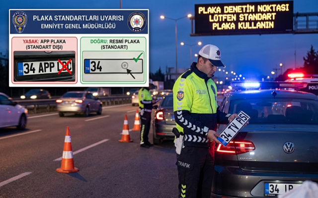 Standart Dışı Plakaya Geçit Yok: Emniyet’ten “APP Plaka” Uyarısı!
