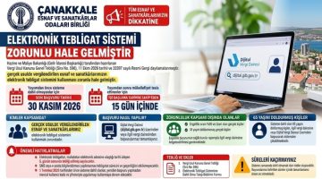 Çanakkal’de Elektronik Tebligat Sistemi Zorunlu Oldu